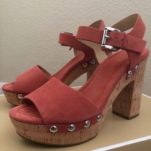 Michael Kors suede cork platform